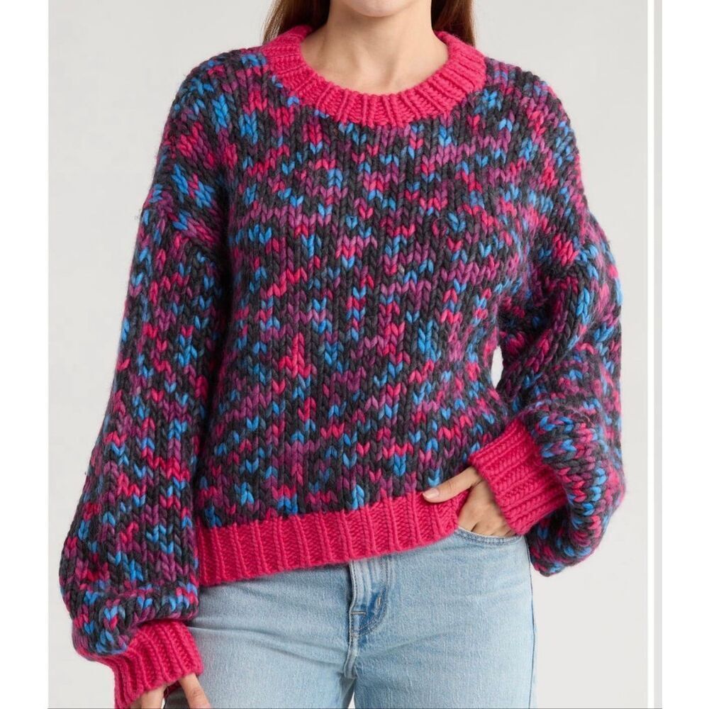 MOTHER The Bell Sleeve Alpaca & Wool-Blend Sweater size S NWT
